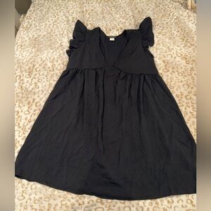 Chic Black Flutter Sleeve Dress